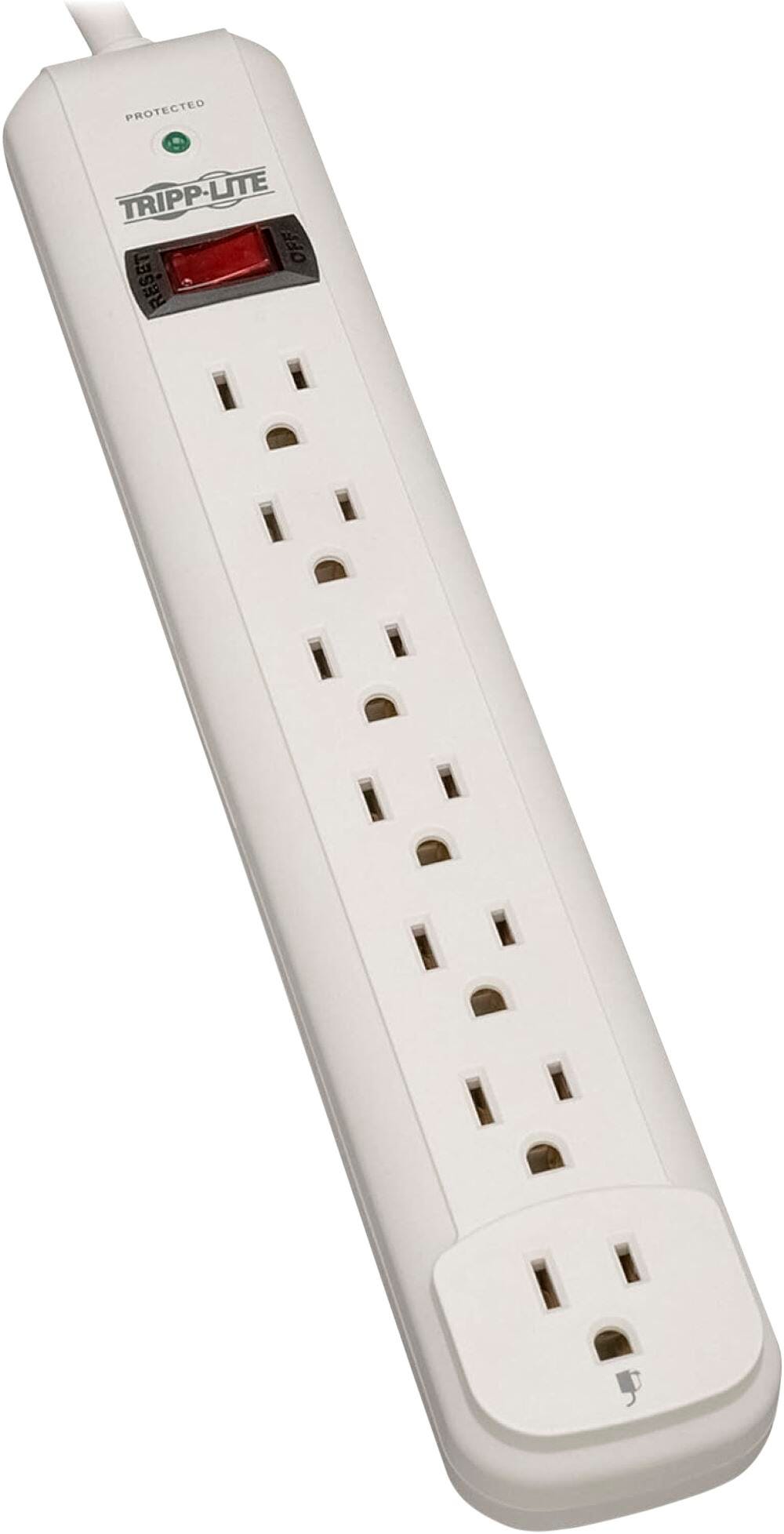 Tripp Lite 7-Outlet Surge Protector, 12 Foot Cord, 1080 Joules, White 2136084